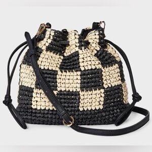 Universal Thread Black and Cream Checkered Crossbody Bag